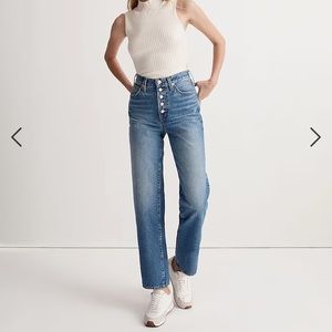 NWT Madewell Petite Perfect Vintage Straight Jean in Becker Wash